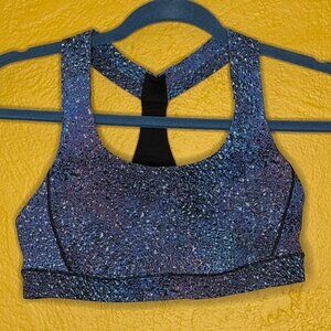 Lululemon Fast Lane Bra | Blue Abstract Print | S/XS